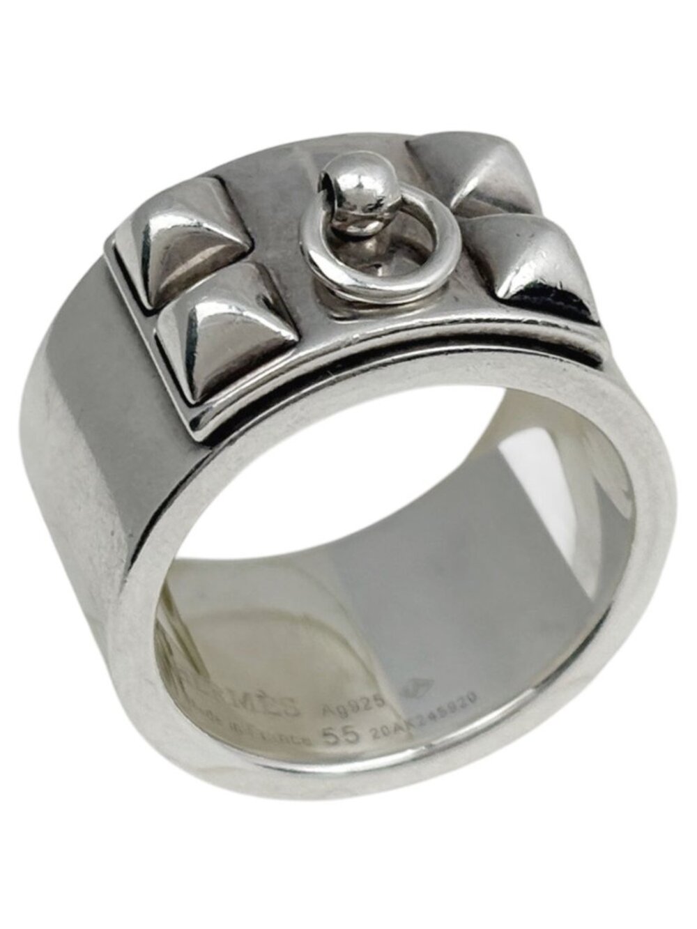 Hermes Ring Collied Cyan GM 925 Sterling Silver